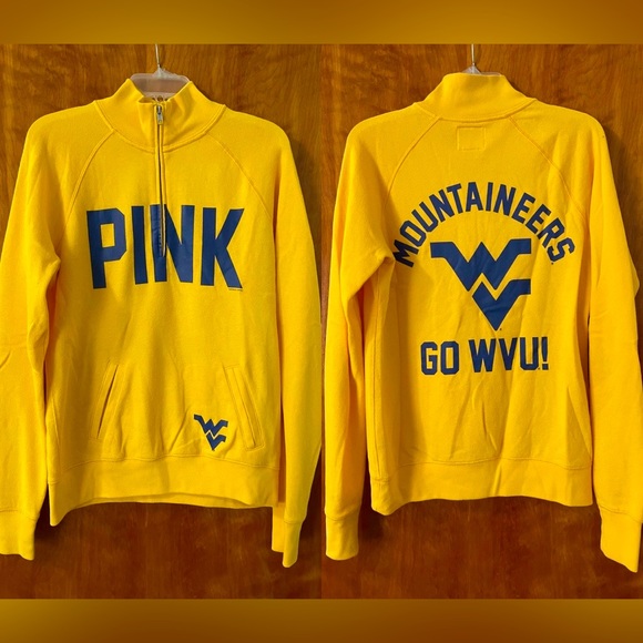 PINK Victoria's Secret College Collection West Virginia University Quarter-Zip - Picture 1 of 1